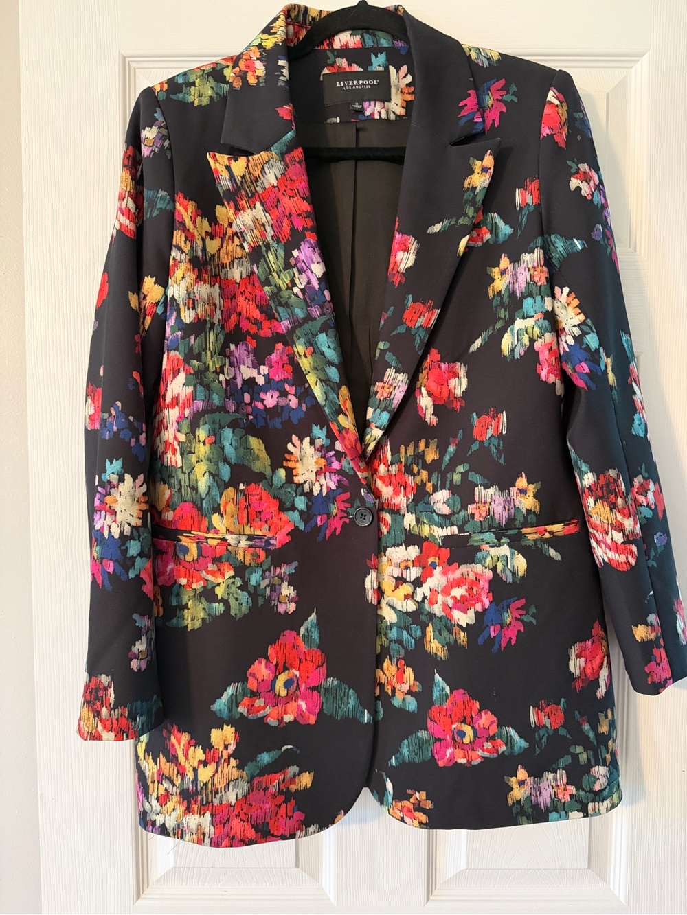 Liverpool Black Blazer with Multicolor Floral Print